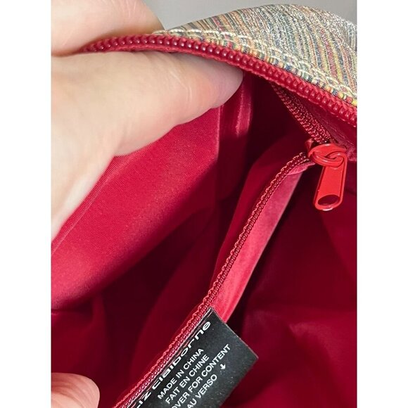 Liz Claiborne Striped Y2K Bag Colorful Leather Boho Hippie Western Retro 80s - Picture 11 of 13